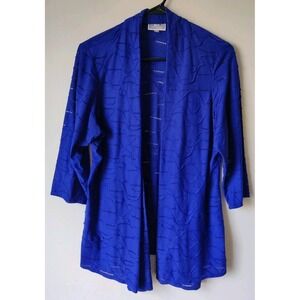 JM Collection Women's Purple Open-Front 3/4-Sleeve Cardigan Women's Size 1X